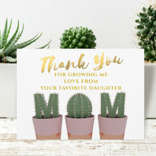 Cactus Mum Thank You Card