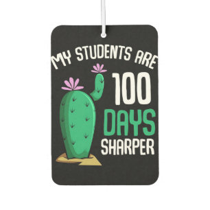 Cactus My Students Are 100 Days Car Air Freshener