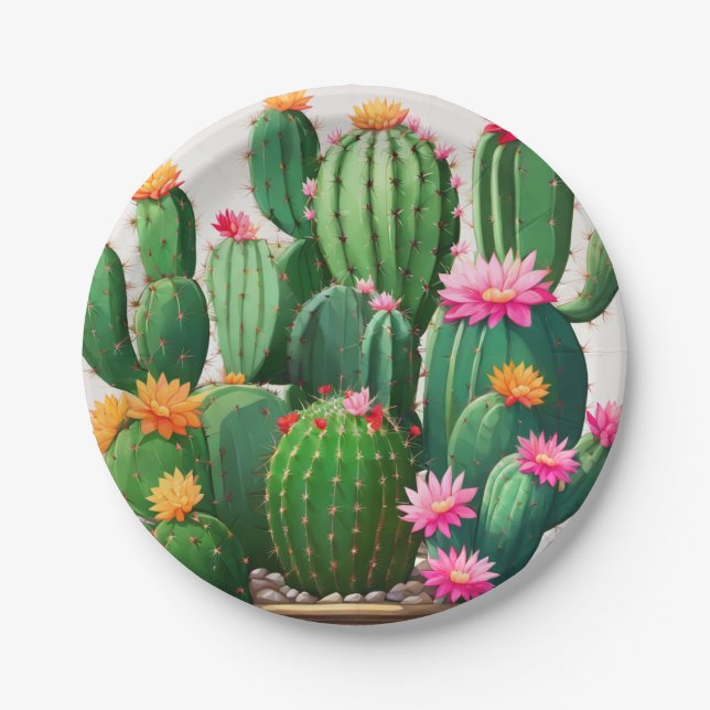 cactus Napkins Paper Plate (Front)