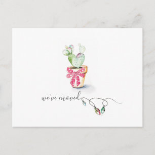 Cactus New Home Holiday Moving Announcemet Postcard