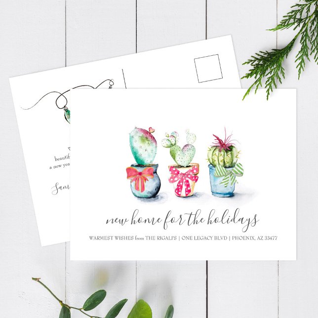Cactus New Home Holiday Moving Announcemet Postcard (Creator Uploaded)