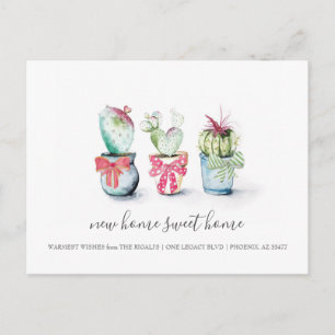 Cactus New Home Sweet Home Moving Announcemet Postcard
