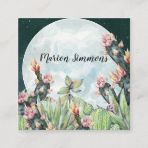 Cactus Night Desert Stars Social Media Square Business Card