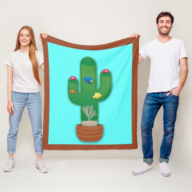 Cactus Oasis Fleece Blanket (In Situ)