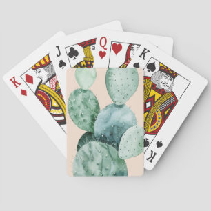 Cactus on Coral Playing Cards