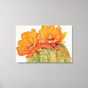 Cactus Orange Blossoms Canvas Print