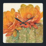 Cactus Orange Blossoms Square Wall Clock<br><div class="desc">Cactus Orange Blossoms  Artist: Tim OToole</div>
