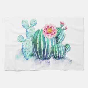 Cactus Painted Tea Towel