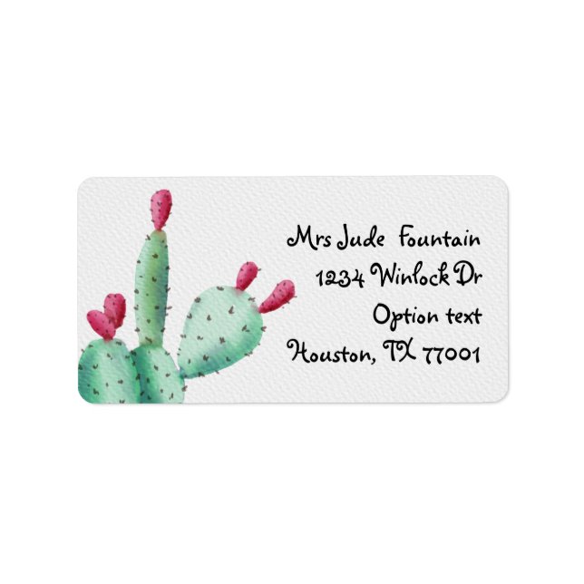 Cactus painting Return Address Mailing Label (Front)