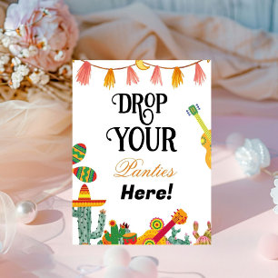 Cactus Panties Drop Bachelorette Party Game Sign