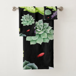 Cactus Pattern 2 Bath Towel Set