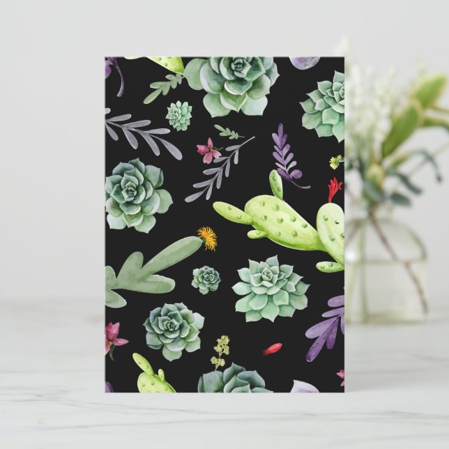 Cactus Pattern 2 Thank You Card (Standing Front)