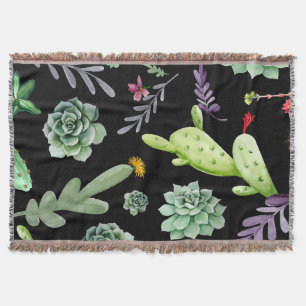 Cactus Pattern 2 Throw Blanket