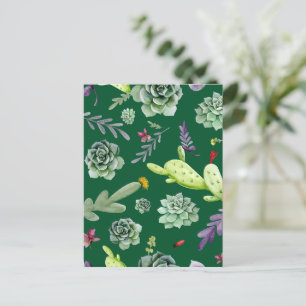 Cactus Pattern 3 Holiday Postcard