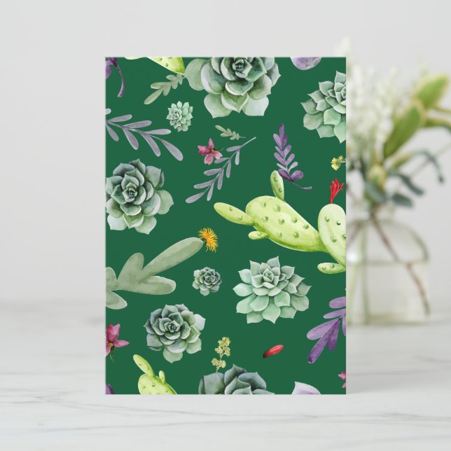 Cactus Pattern 3 Thank You Card (Standing Front)