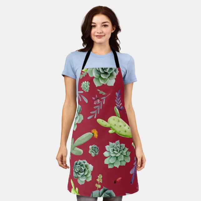 Cactus Pattern 4 Apron (Worn)