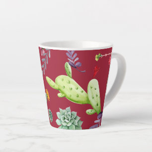 Cactus Pattern 4 Latte Mug