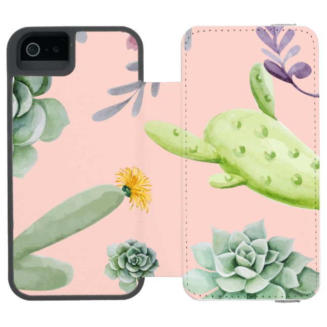 Cactus Pattern 8 Incipio iPhone Wallet Case (Folio Open)