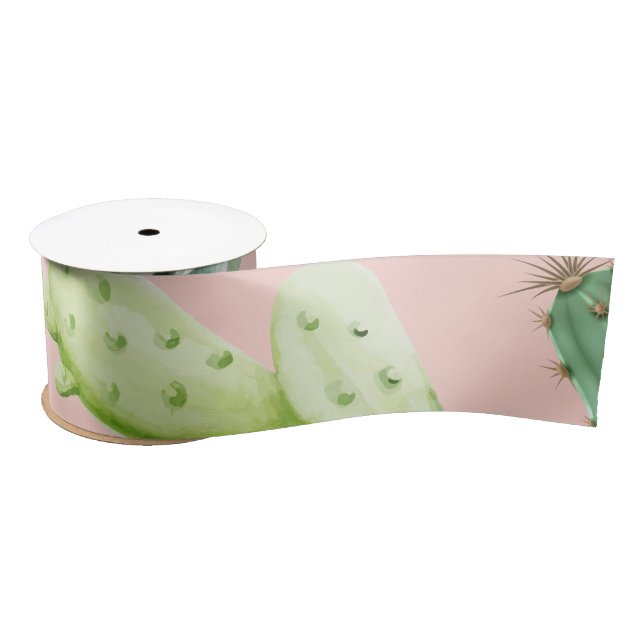 Cactus Pattern 8 Satin Ribbon (Spool)
