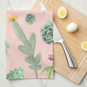 Cactus Pattern 8 Tea Towel