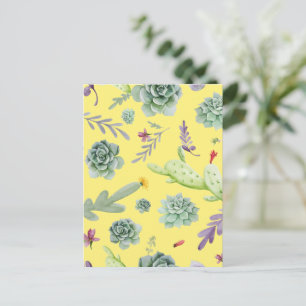 Cactus Pattern 9 Holiday Postcard
