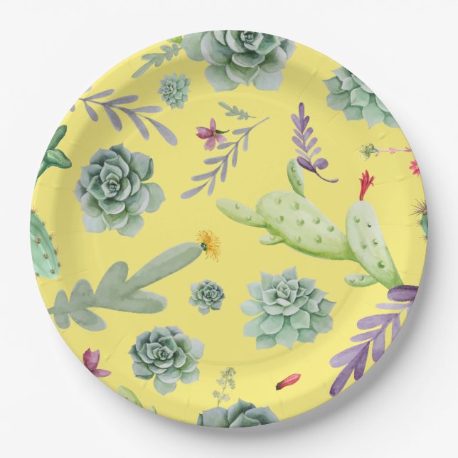 Cactus Pattern 9 Paper Plate (Front)