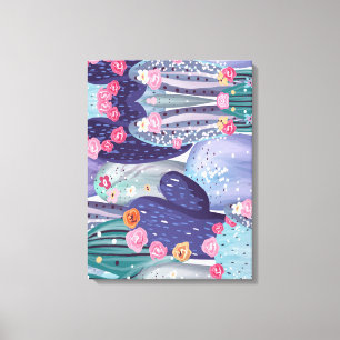 Cactus Pattern Colourful Watercolor Canvas Print