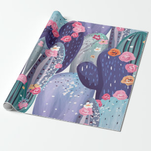 Cactus Pattern Colourful Watercolor Wrapping Paper