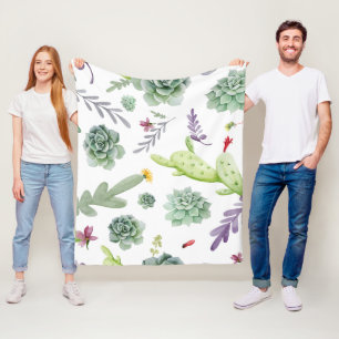 Cactus Pattern Fleece Blanket