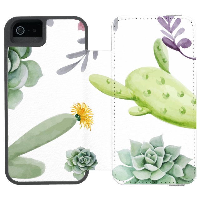 Cactus Pattern Incipio iPhone Wallet Case (Folio Open)