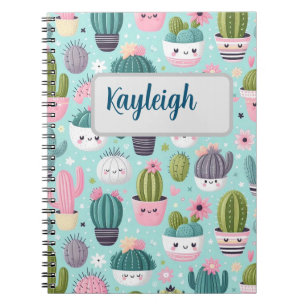 Cactus pattern notebook