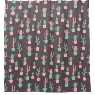 Cactus Pattern Shower Curtain