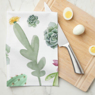 Cactus Pattern Tea Towel