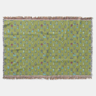 Cactus Pattern Throw Blanket