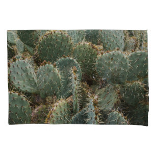 Cactus pattern: trendy Opuntia ficus-indica. Pillowcase