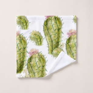 Cactus pattern watercolor wash cloth