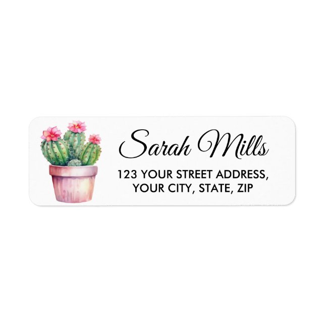 Cactus Personalised Self - Adhesive (Front)