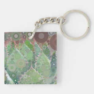 Cactus Photo Art Colourful Desert Botanical Unique Key Ring