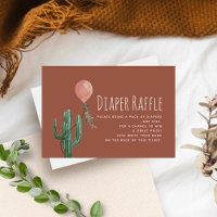 Cactus Pink Balloon Baby Shower Diaper Raffle