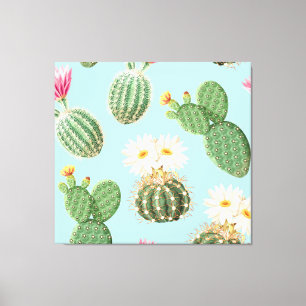 Cactus, pink flowers: light decor