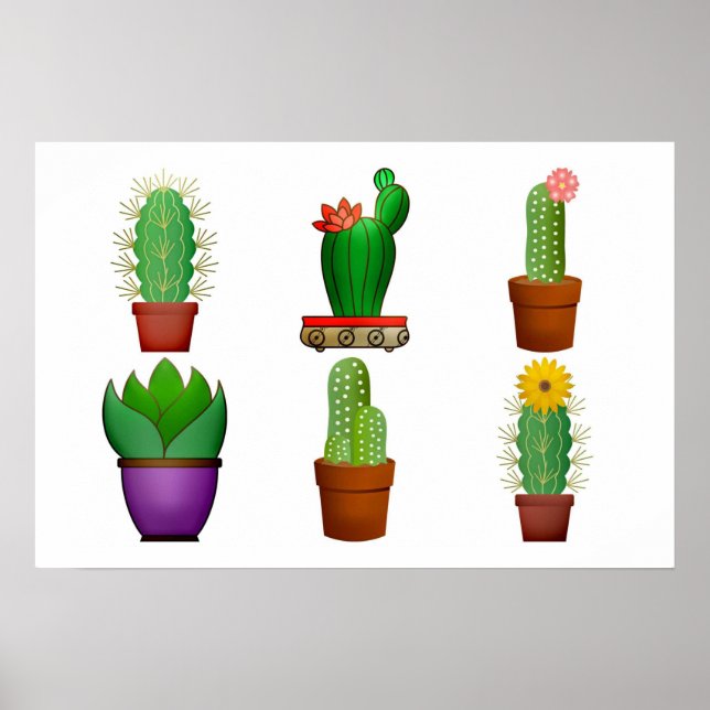 Cactus Plant Background Poster (Front)