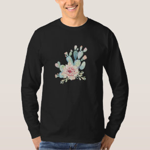 Cactus Plant Blooming Prickly Pear Cactus Botanica T-Shirt