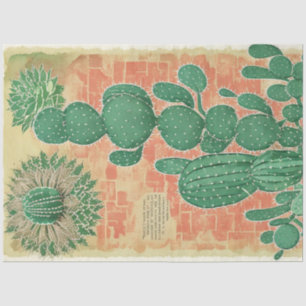 Cactus Plant Ephemera Collage Art No4 Tissue Paper