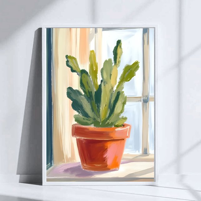 Cactus Plant | Green Botanical Watercolor Poster (Creator Uploaded)
