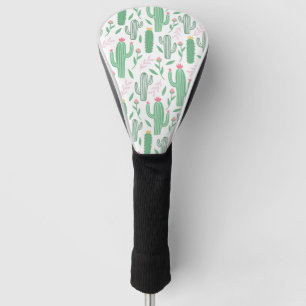 Cactus Plant Green Purple Pattern Golf Head Cover