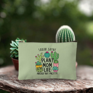 Cactus Plant Mum Prickly but Pretty Sage Green Accessory Pouch
