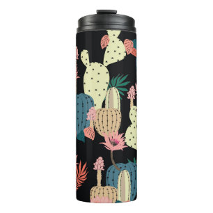 Cactus Plant: Vintage Botanical Pattern Thermal Tumbler