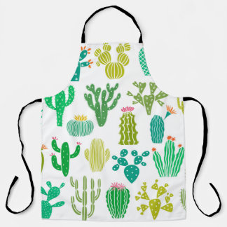 Cactus plant: vintage floral set. apron
