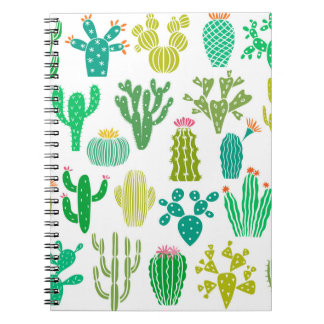 Cactus plant: vintage floral set. notebook