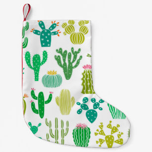 Cactus plant: vintage floral set. small christmas stocking